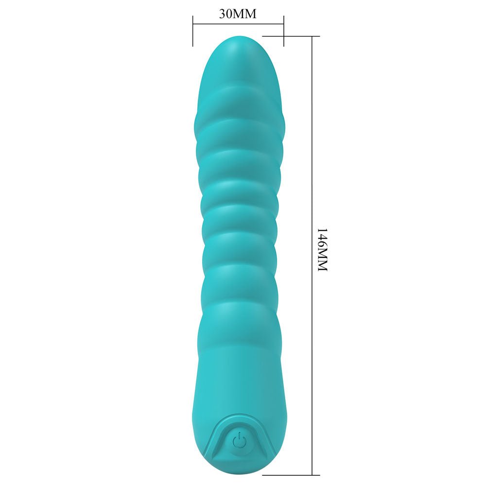Party Up JAYLEI Rechargeable Silicone Vibrator – Teal, 7 Functions - VIBRATORS