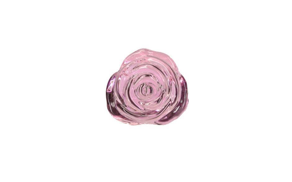Pillow Talk Rosy Luxurious Glass Anal Plug w Clear Gem - Adult Toys