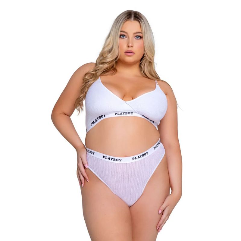 Playboy Lifestyle Bunny 2 Pc Set White - Lingerie