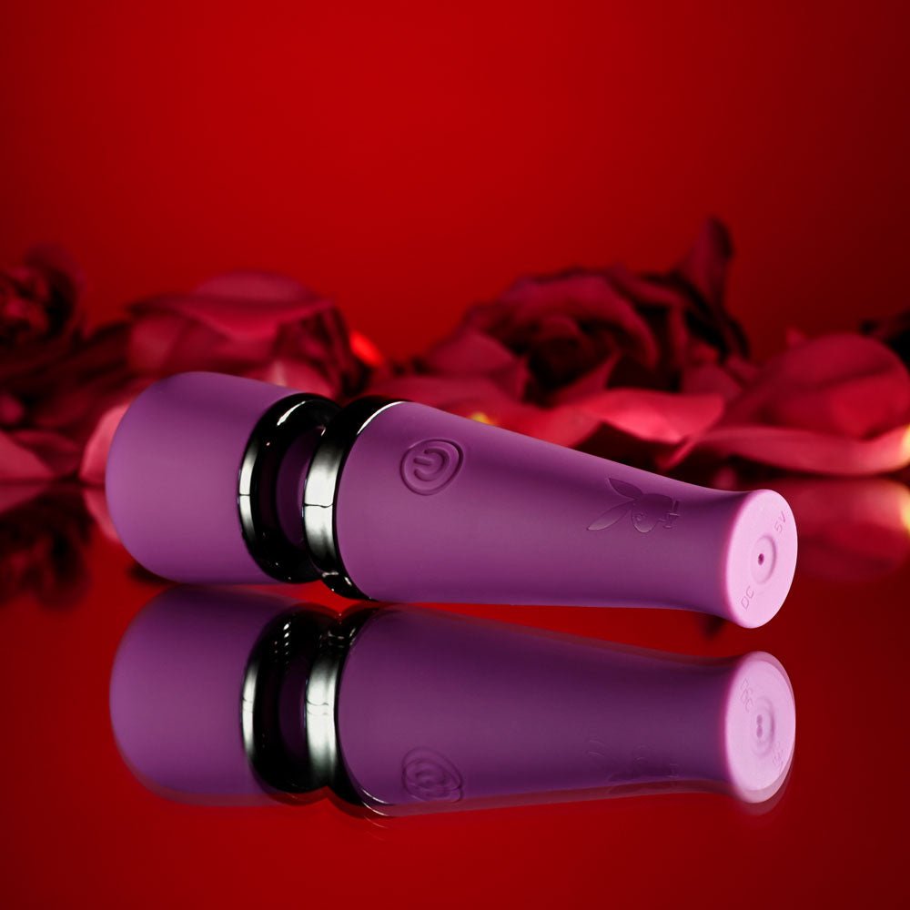Playboy Pleasure MIC DROP - Purple 11.4 cm USB Rechargeable Vibrating Mini Massage Wand - VIBRATORS