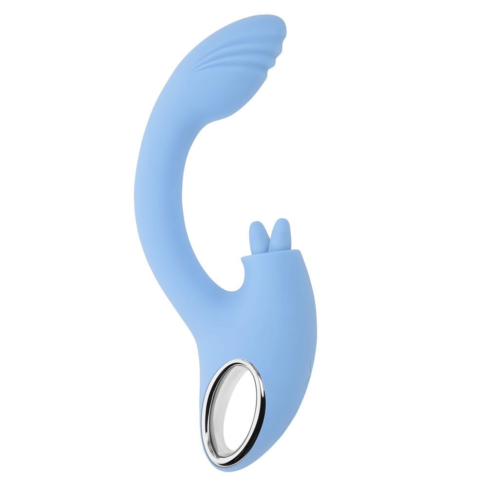 Playboy Pleasure SAPPHIRE SKY Vibrator with Double Tongue Stimulator - VIBRATORS