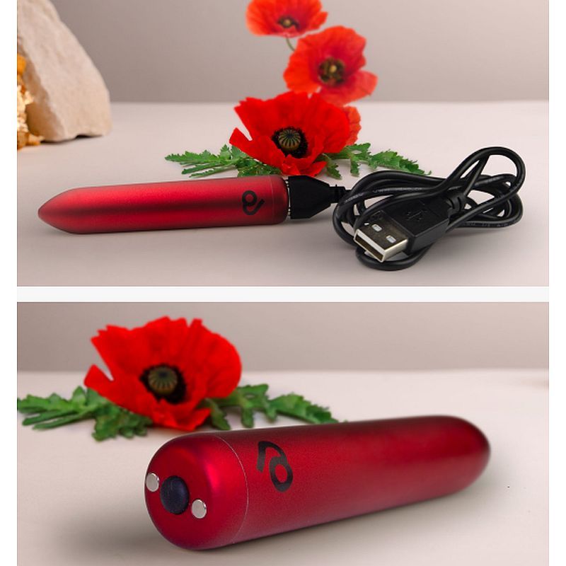 Red Bullet Vibrator - Poppy Red Rechargeable Mini Vibe - bullet vibrator