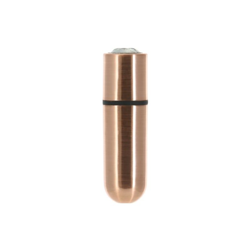 Power Bullet First Class 6cm Rechargeable w Crystal Rose Gold - Adult Toys