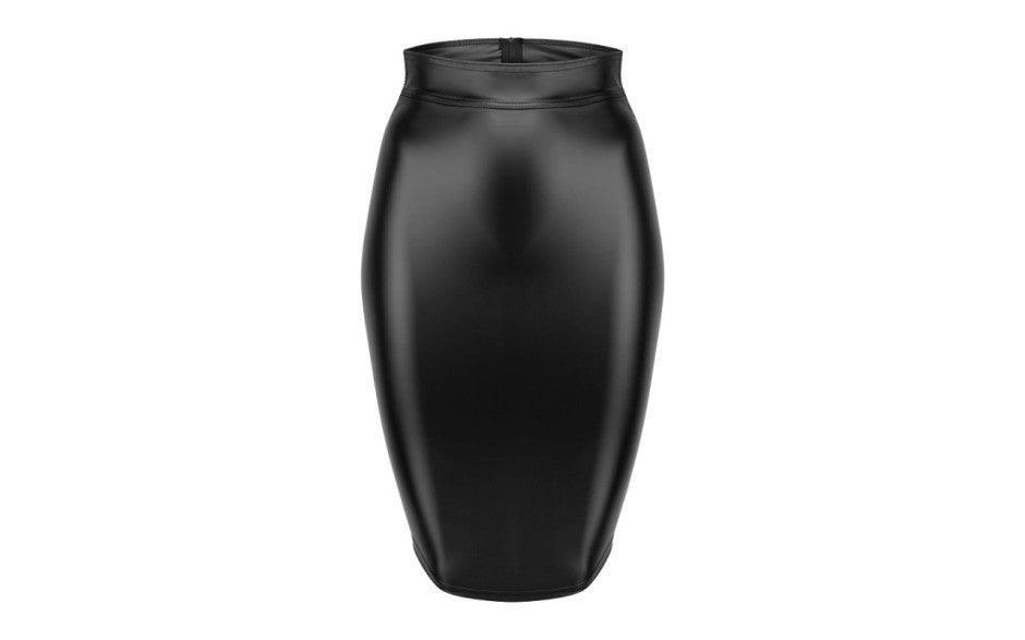 Power Wetlook Pencil Skirt w Long Zipper - Lingerie