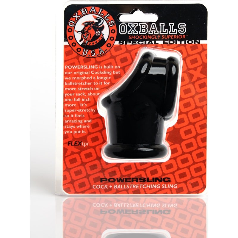 Powersling Cocksling And Ballstretcher Black - Adult Toys