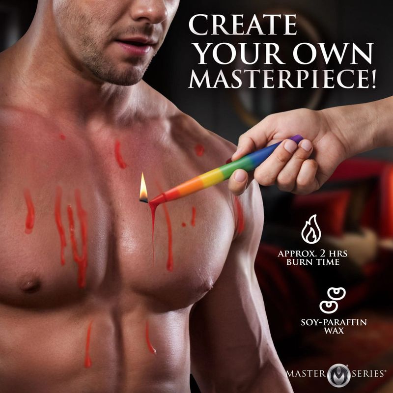 Pride Candles Rainbow Drip Candle 3 Pc - Adult Toys