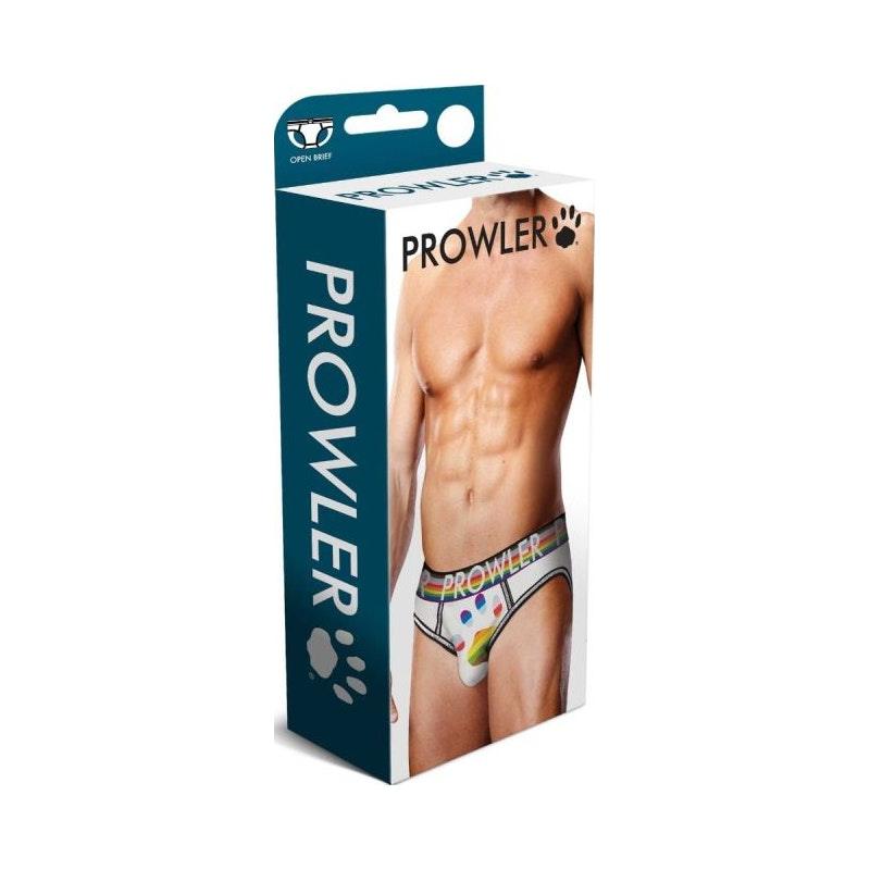Prowler Oversized Paw Open Back Brief White - Lingerie