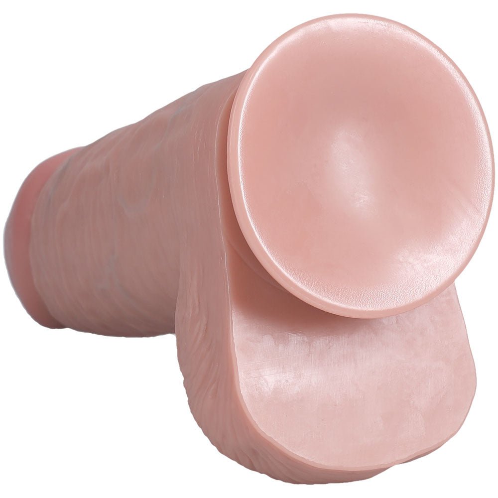 REALROCK 20cm Extra Thick Dildo with Balls - Flesh - DONGS