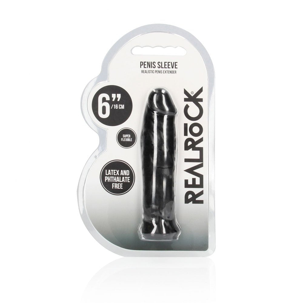 REALROCK 6 Inch Realistic Penis Sleeve 15.2cm Extension Sleeve - SLEEVES
