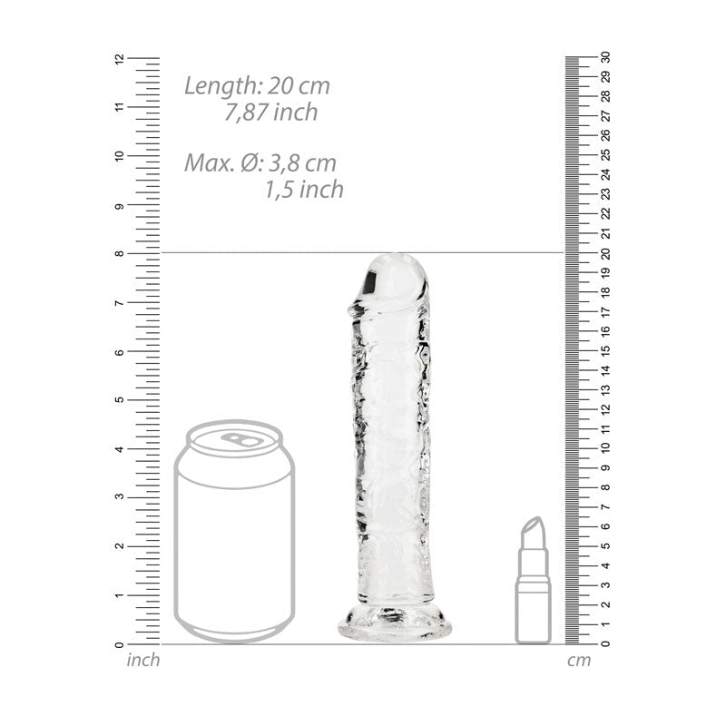 RealRock 7 Inch Straight Clear Dildo with Suction Cup β Shots Toys - DONGS