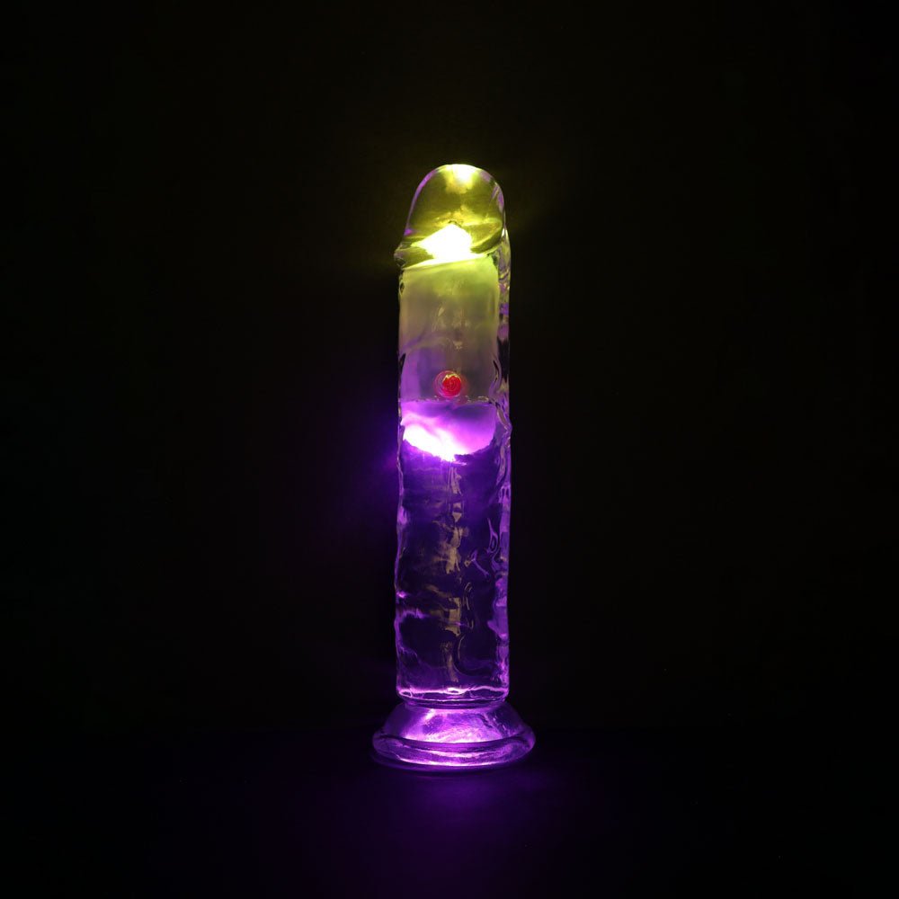 REALROCK 7'' No Balls Wireless Rechargeable LED Vibrating Dong - DONGS