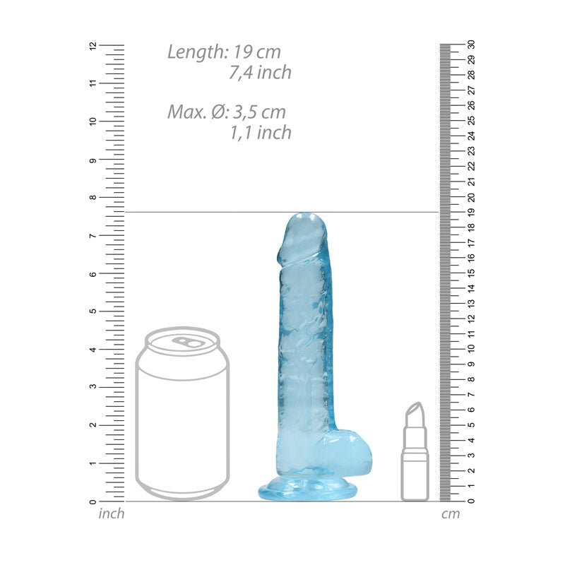 REALROCK 7'' Realistic Dildo With Balls - Blue 17.8 cm Dong - DONGS