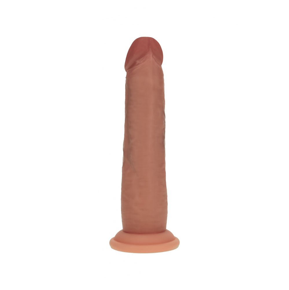 Realrock Dual Density Sliding Skin Silicone Dildo 7 Inch Tan - DONGS