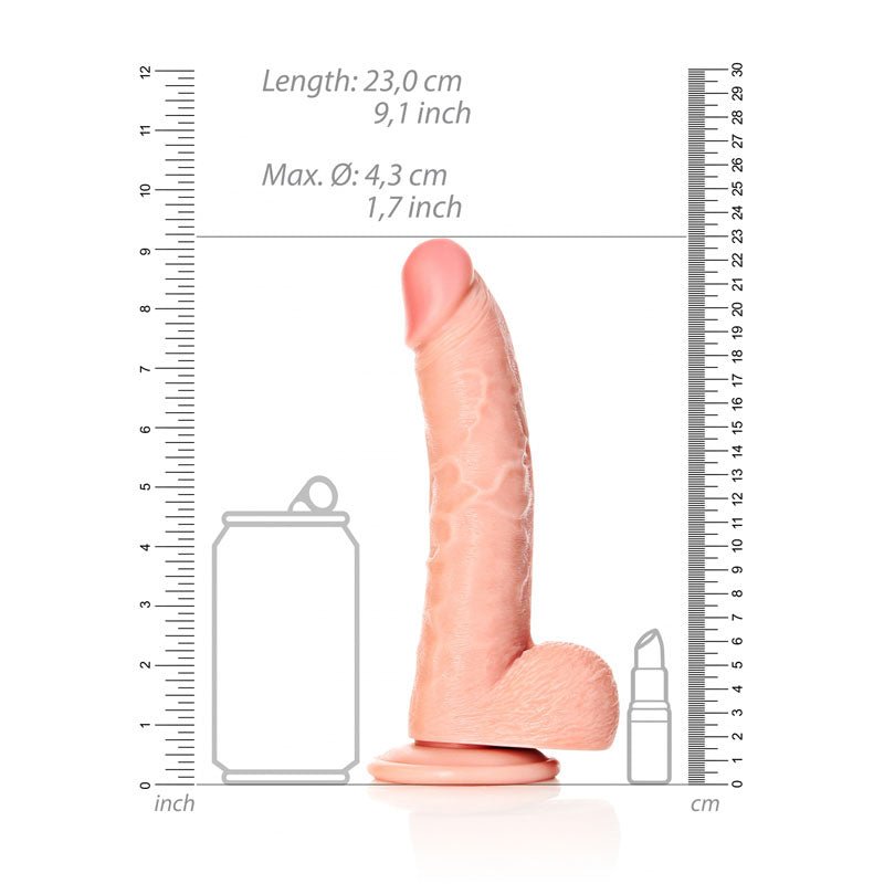 REALROCK Realistic Regular Curved Dong with Balls - 20.5 cm - Flesh 20.5 cm (8'') Dong - DONGS