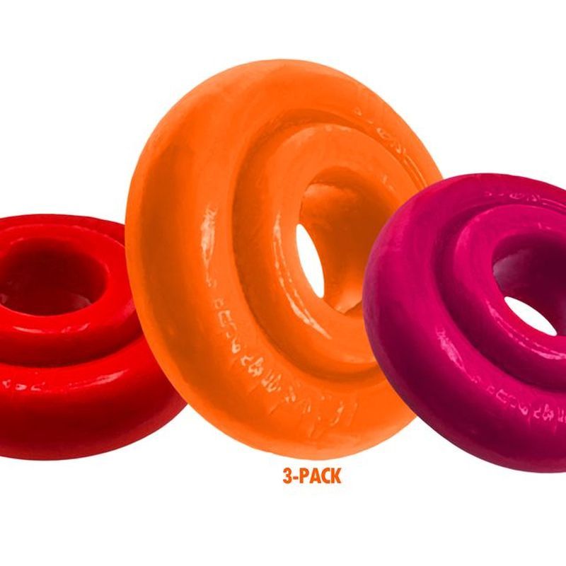 RimRingz 3 Pc Multi Size Fire Hots - cock ring