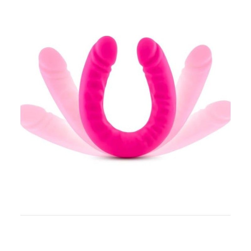 Ruse Silicone Slim 18in Hot Pink Double Dong - Adult Toys