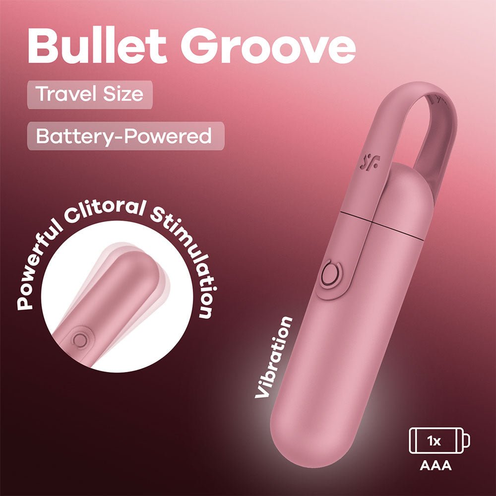 Satisfyer Bullet Groove Battery Series Rose Pink Rechargeable Bullet Vibrator - BULLETS-PREMIUM