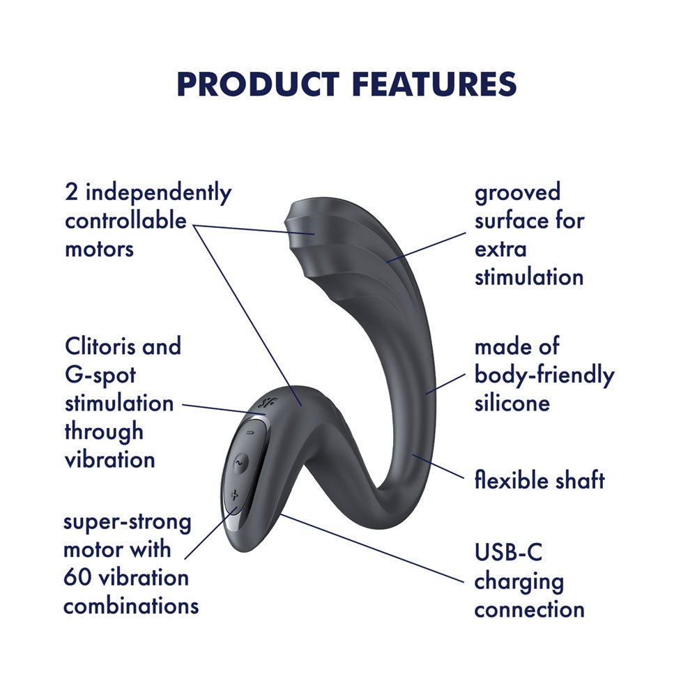 Satisfyer Goddess 3 Grey Vibrator With Clit Stim - VIBRATORS-PREMIUM