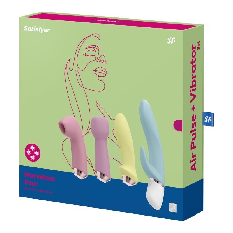 Satisfyer Marvelous Four – 4 - in - 1 Interchangeable Vibrator Set - Adult Toys