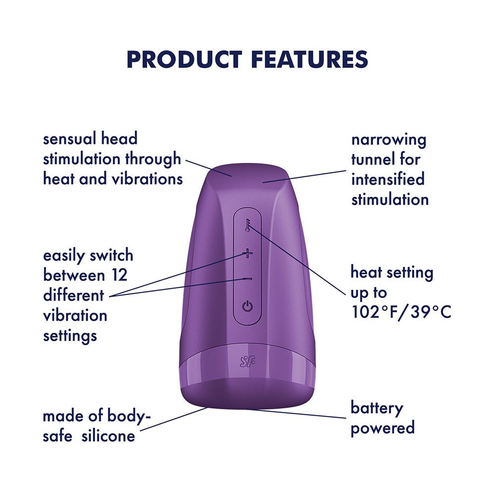Satisfyer Men Heat Vibration Battery Series Vibrating Masturbator - MASTURBATORS - PREMIUM