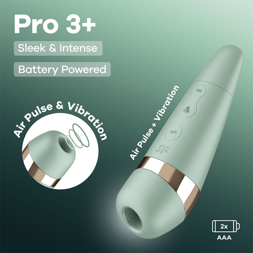 Satisfyer Pro 3 Battery Mint Air Pulse Clitoral Stimulator With Vibration - AIR PULSATION-PREMIUM
