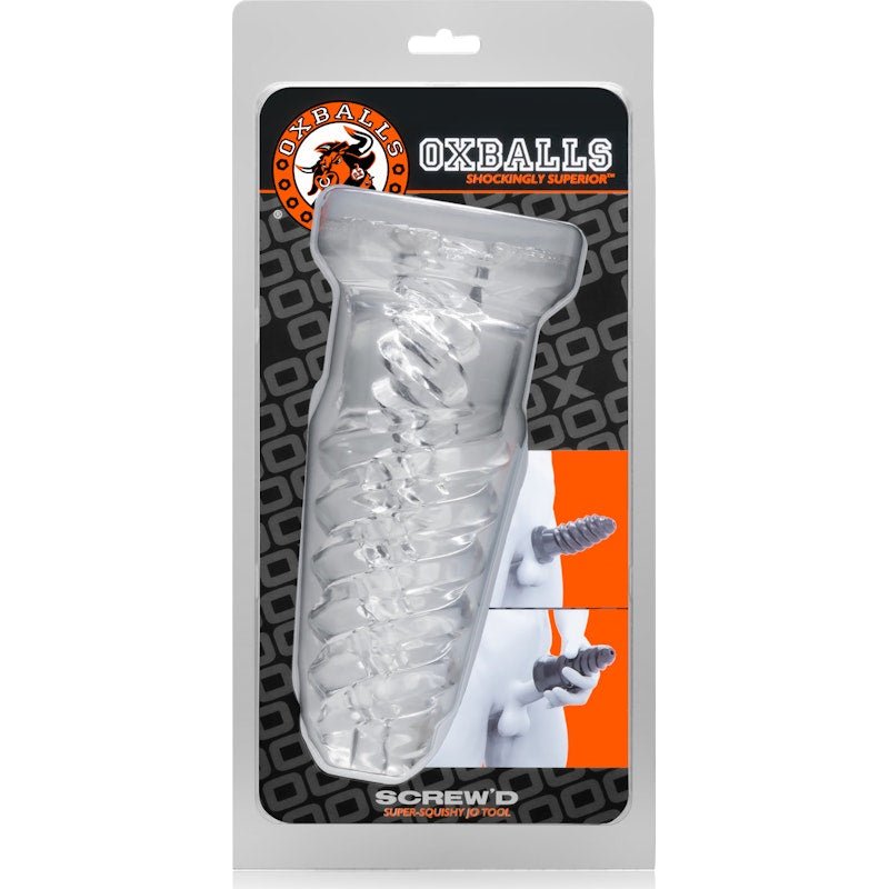 ScrewD Super Squish Corkscrew Jackoff Toy Clear - Adult Toys