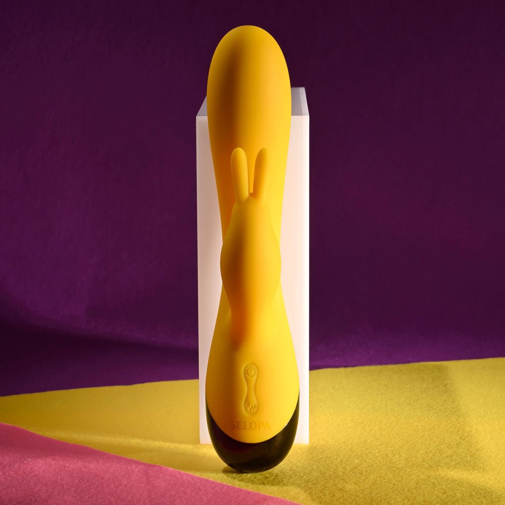 Selopa BUZZZ BUNNY - Yellow 19.7 cm USB Rechargeable Rabbit - VIBRATORS
