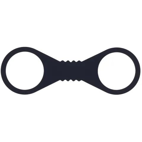 Sex And Mischief Shadow Large Silicone Cuffs Black Restraints - BONDAGE - TOYS