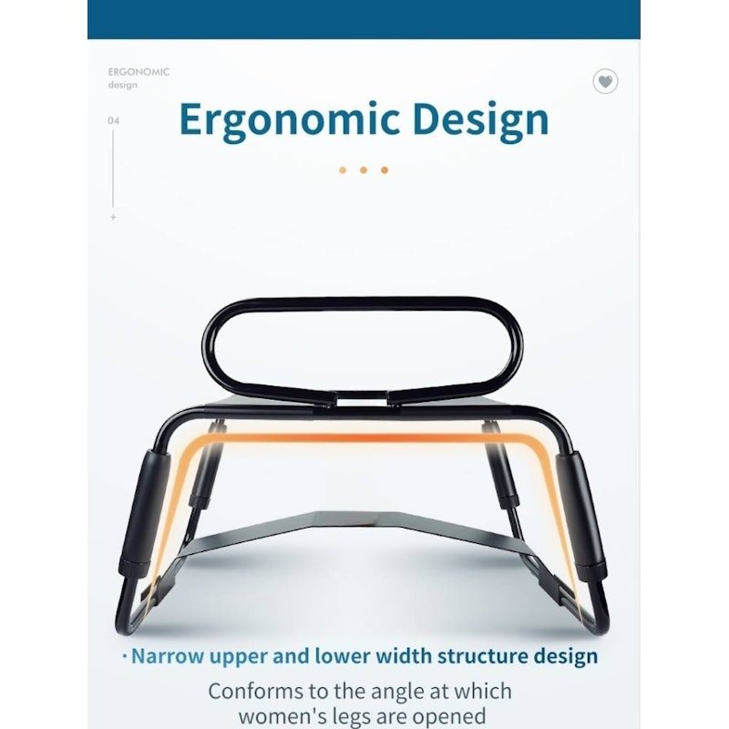 Sex Chair Adjustable Height Black w Handle and Arch Bridge - Adult Toys