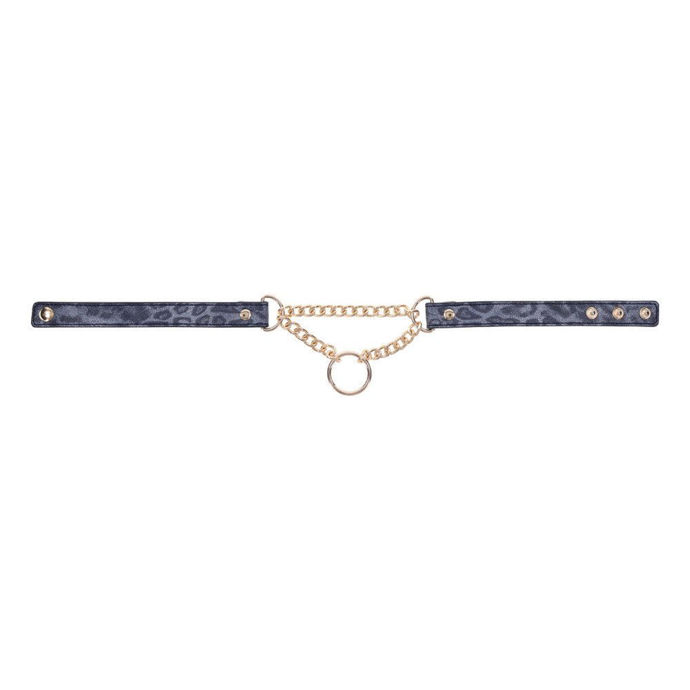 Sex & Mischief Cougar Day Collar - Navy Blue/Gold Collar - BONDAGE - TOYS