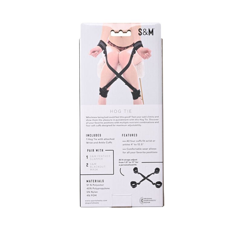 Sex & Mischief Hog Tie - Black Restraint - BONDAGE - TOYS