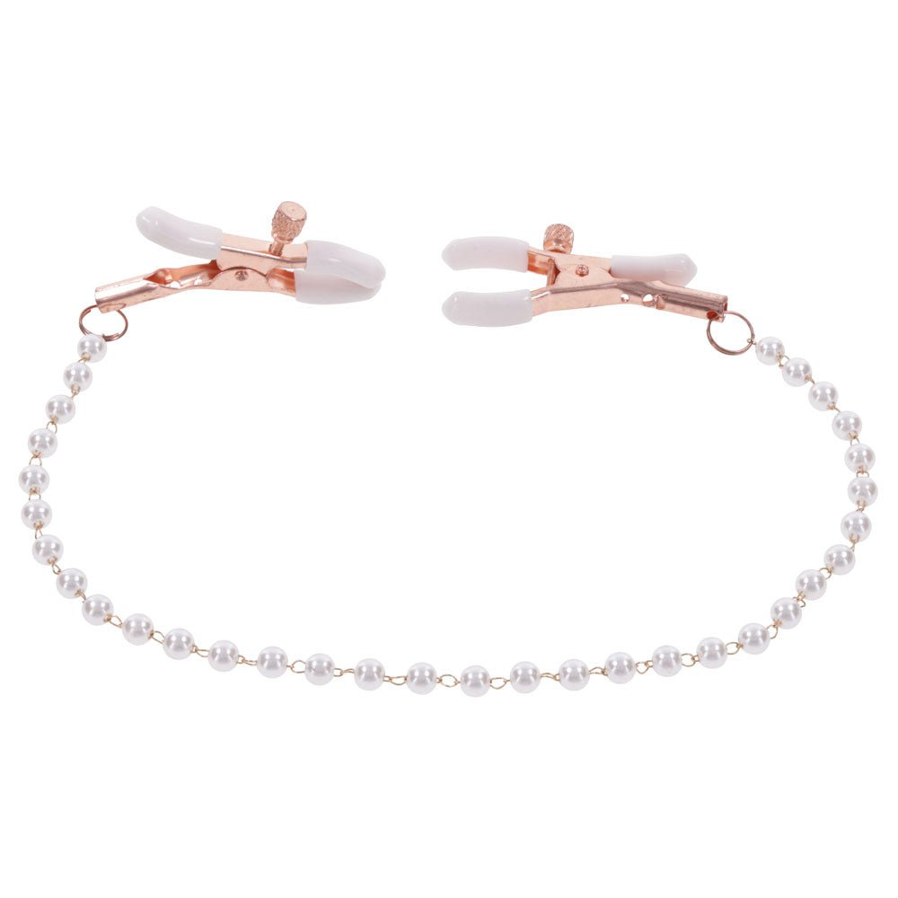 Sex & Mischief Peaches n CreaMe Pearl Nipple Clamps - BONDAGE - TOYS
