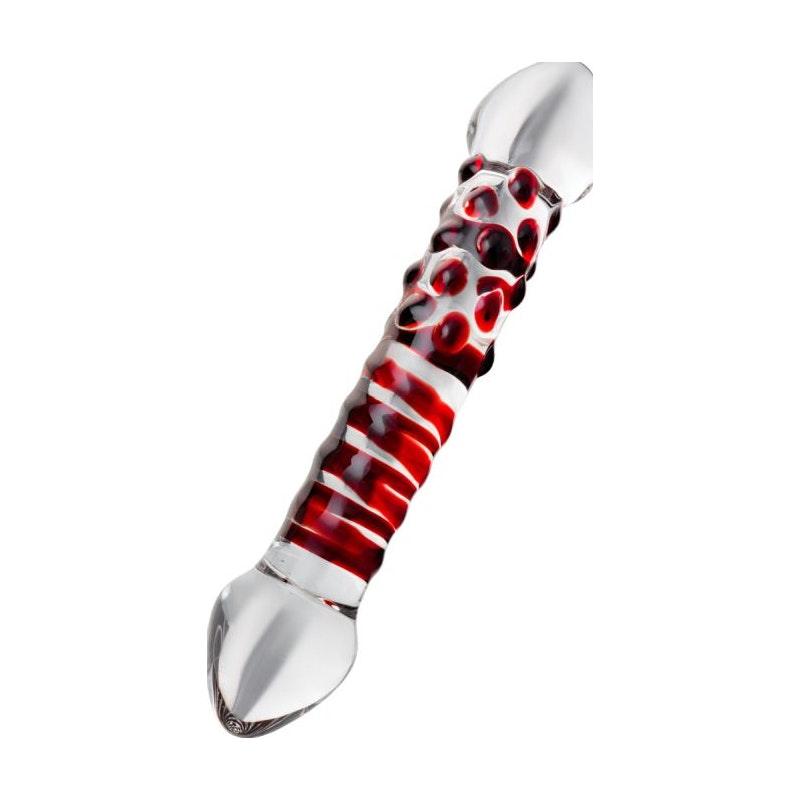 Sexus Glass Dildo Red Delight 19cm - Adult Toys