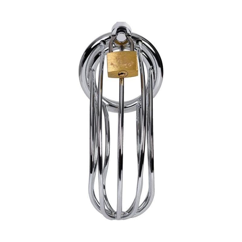 Silver Metal Birdcage Cock Cage - Adult Toys