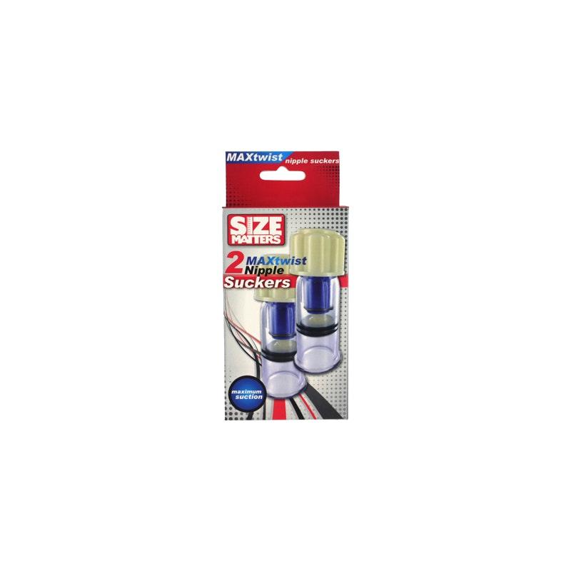 Size Matters Max Twist Nipple Suckers – Clear ABS Vacuum Stimulators - Adult Toys