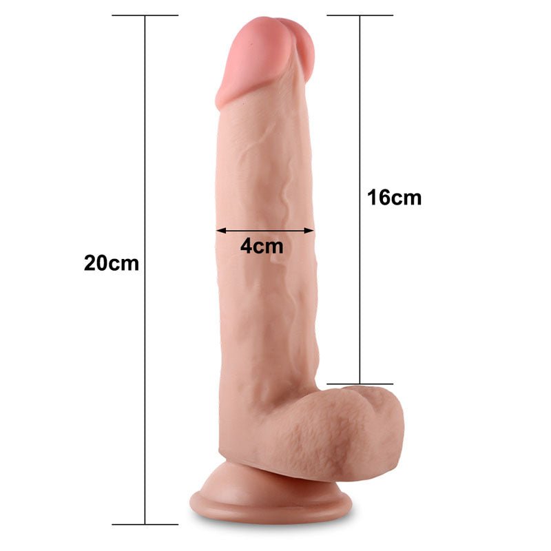 Sliding Skin Dual Layer Dong - Flesh (8'') with Flexible Skin - DONGS