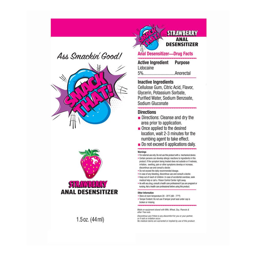 Smack That! Anal Desensitiser - Strawberry Flavoured 44 ml Tube - ENHANCERS