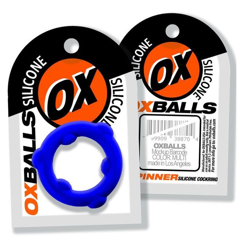 Spinner Silicone Cock Ring Blue - Adult Toys