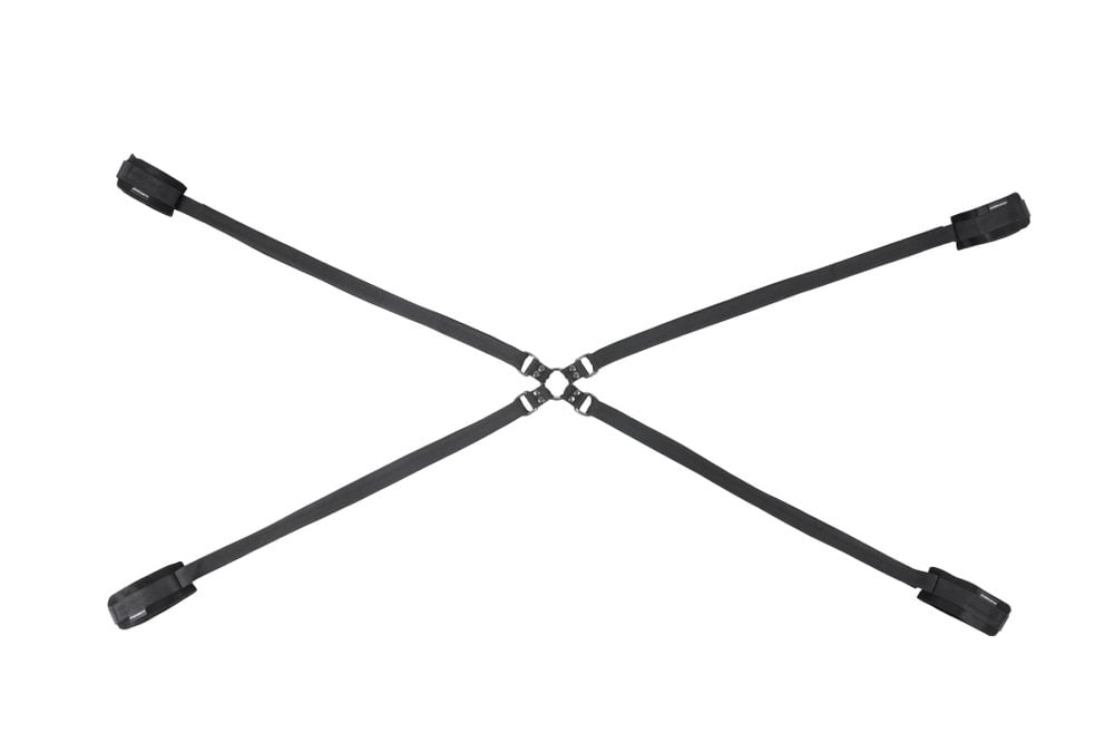 SPORTSHEETS Velvet Noir Adjustable Hog Tie & Cuff Set - BONDAGE - TOYS