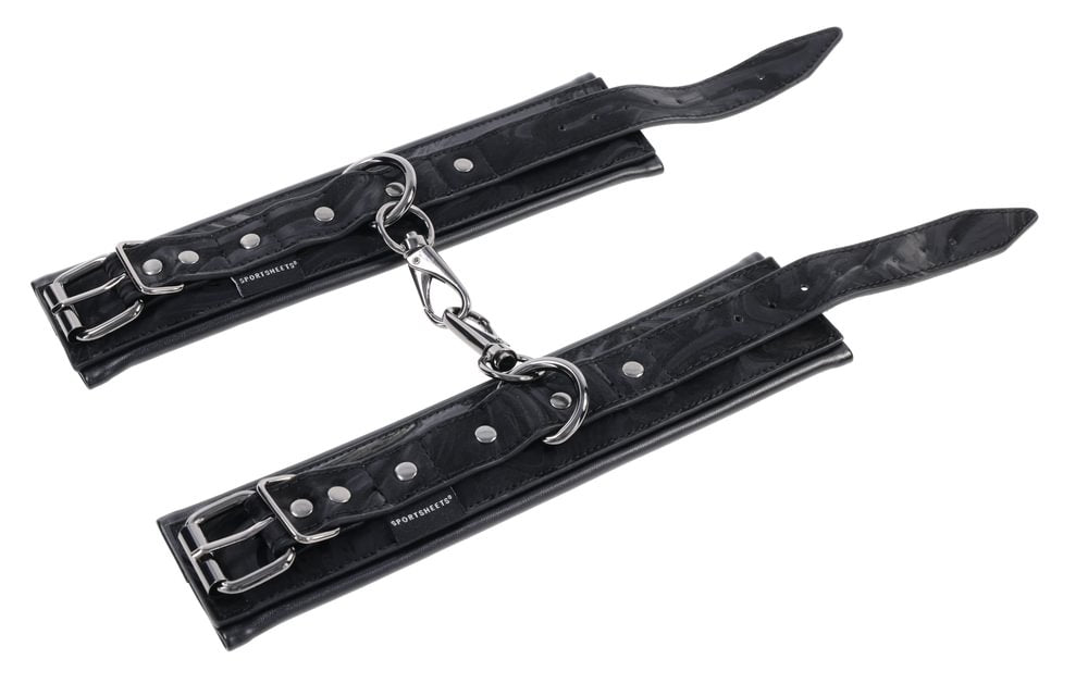 SPORTSHEETS Velvet Noir Handcuffs - Black - BONDAGE - TOYS