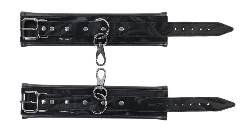 SPORTSHEETS Velvet Noir Handcuffs - Black - BONDAGE - TOYS