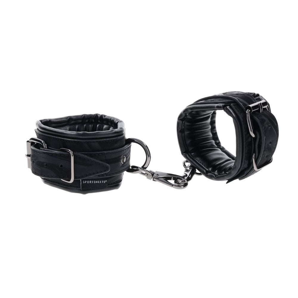 SPORTSHEETS Velvet Noir Handcuffs - Black - BONDAGE - TOYS