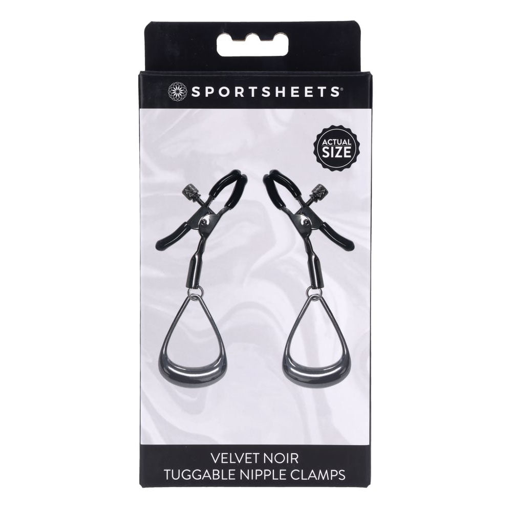 SPORTSHEETS Velvet Noir Tuggable Nipple Clamps - BONDAGE - TOYS