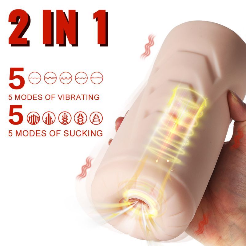 Suctroker Dual Density Vibrating Sucking Vaginal Masturbator V1 - Adult Toys