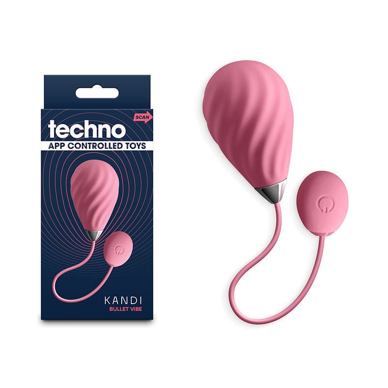 Techno - Kandi - Pink USB Rechargeable Vibrating Egg with App Control - BULLETS & EGGS