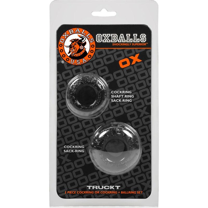 Truckt 2 Pc Cockring Set Black - Adult Toys