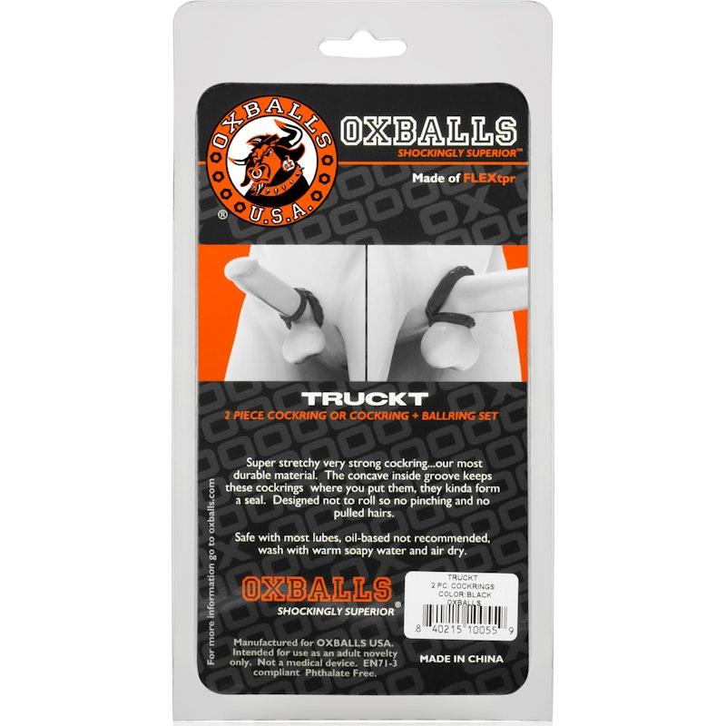 Truckt 2 Pc Cockring Set Black - Adult Toys