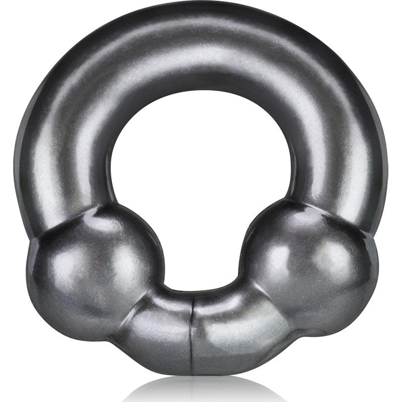Ultraballs 2 Pk Cockring Black And Clear - Adult Toys