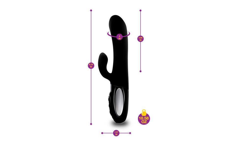 Viben Hypnotic Thrusting Rabbit Vibe w Swinging Clit Stim Black - Adult Toys