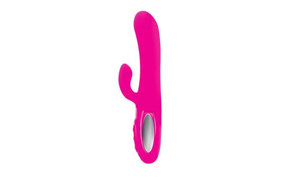Viben Hypnotic Thrusting Rabbit Vibe w Swinging Clit Stim Hot Pink - Adult Toys